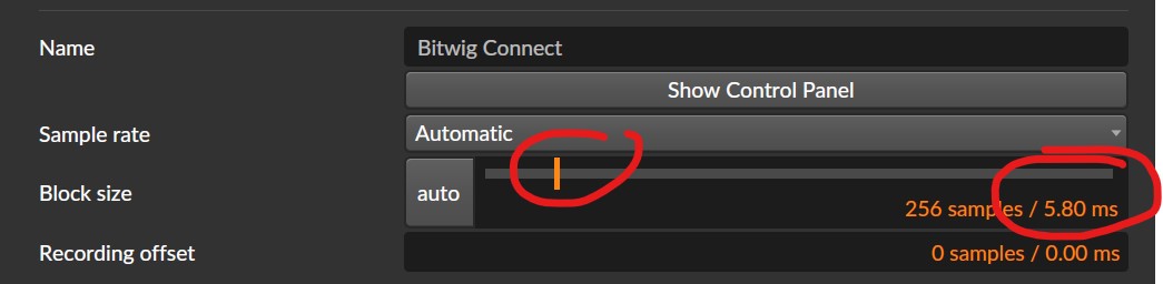 Block Size Setting Bitwig