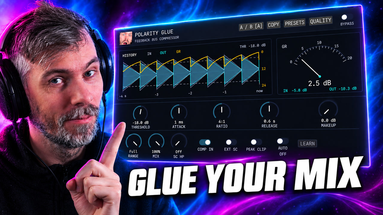 Polarity Glue: Free SSL-Style Bus Compressor Plugin