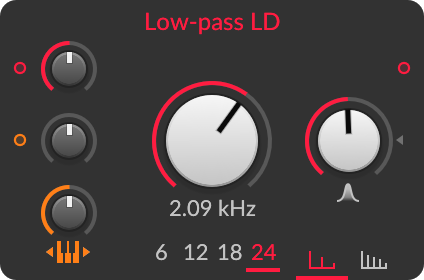 Low-pass LD filter module in Bitwig Grid