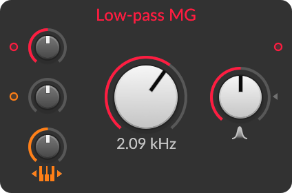 Low-pass MG filter module in Bitwig Grid