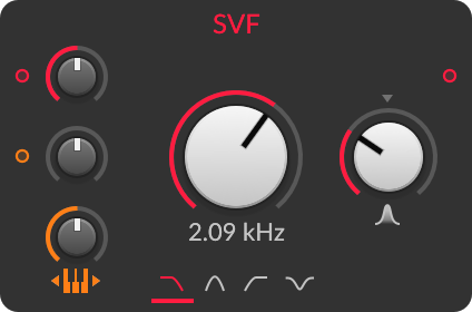 SVF filter module in Bitwig Grid