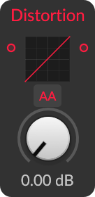 Distortion module panel in Bitwig Grid