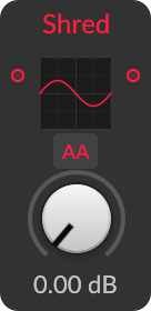 Shred module panel in Bitwig Grid